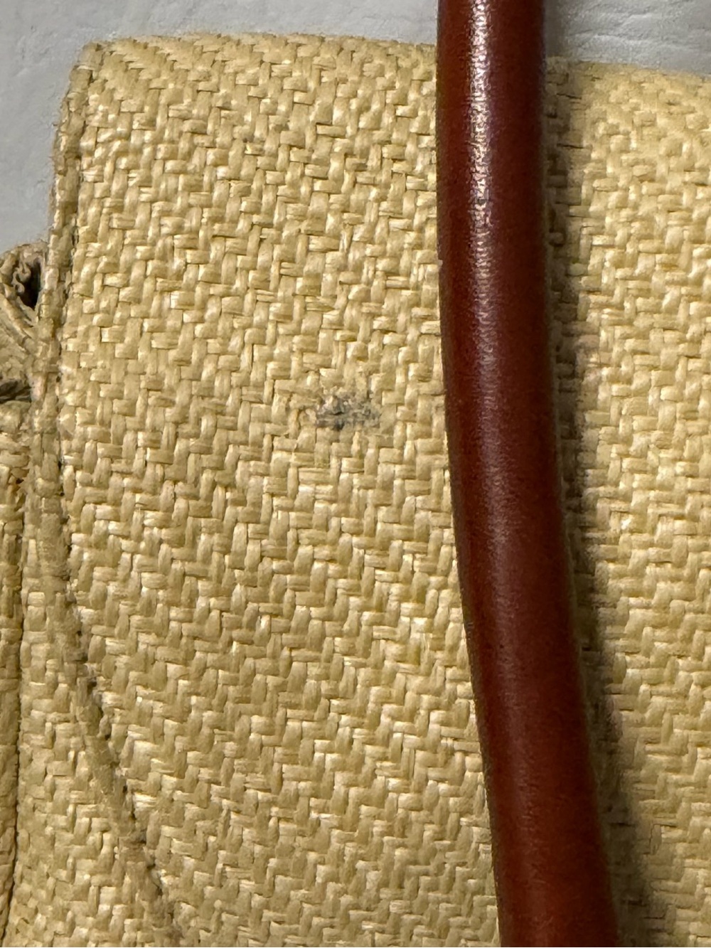 Vintage 90s Lauren Ralph Lauren straw look purse leather details - Picture 5 of 10